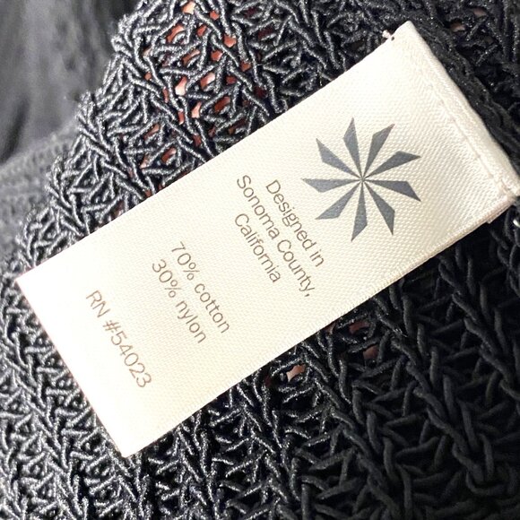 Athleta Womens Black Open-Knit Long Cardigan Sweater Large stretch casual comfy - Picture 6 of 8